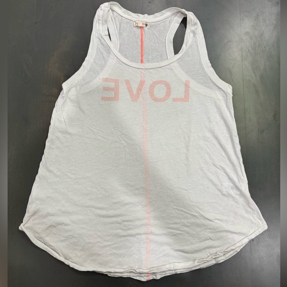 Sundry 'Love' White Tank Top Size Large